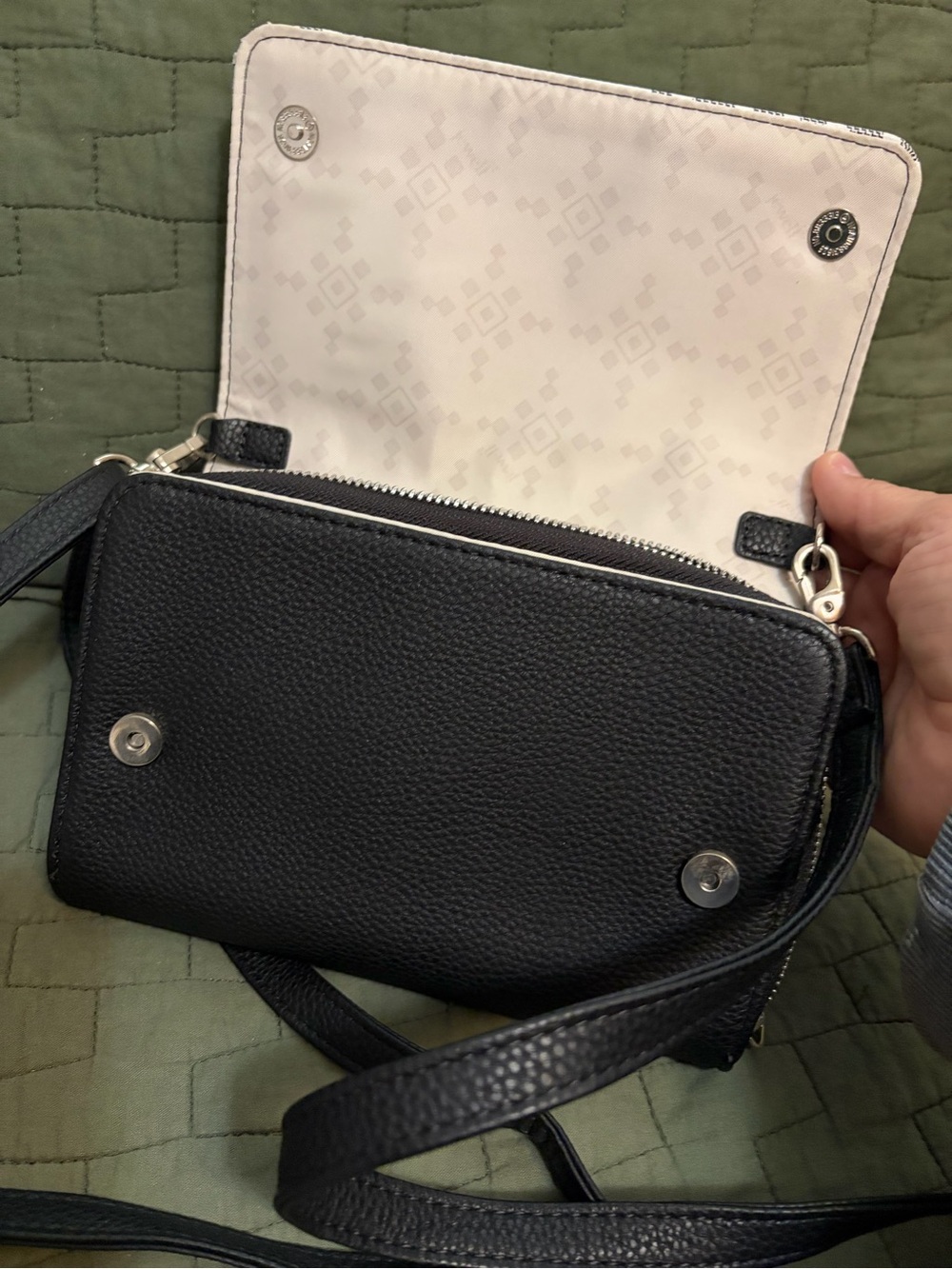 Black & White Plaid Crossbody Bag  Shoulder Bag Thirty One / Jewell - Picture 6 of 6